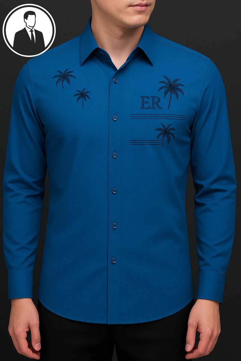 [PAGUE 3 LEVE 5] Camisa Manga Longa Casual Iceshirt em Seda Gelo e Poliéster + BRINDES: Cinto, Carteira e Relógio