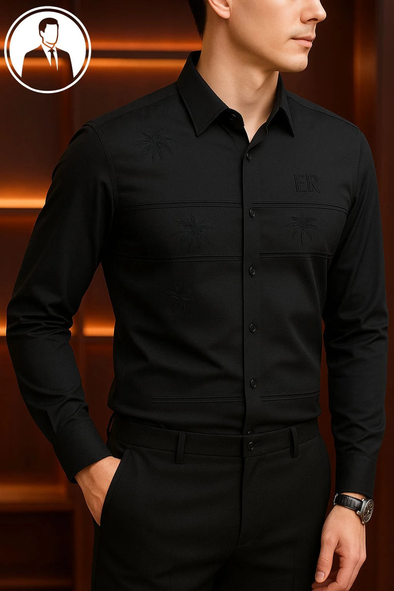 [PAGUE 3 LEVE 5] Camisa Manga Longa Casual Iceshirt em Seda Gelo e Poliéster + BRINDES: Cinto, Carteira e Relógio